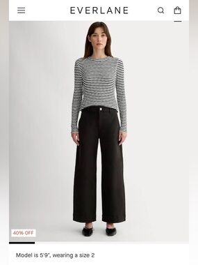 Everlane Black Wide-Leg High-Rise Jeans